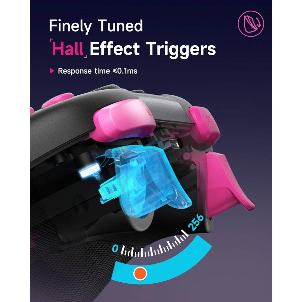 EasySMX X05 Controller PC mit 7 Farbe RGB Licht Hall Triggers Schwarz