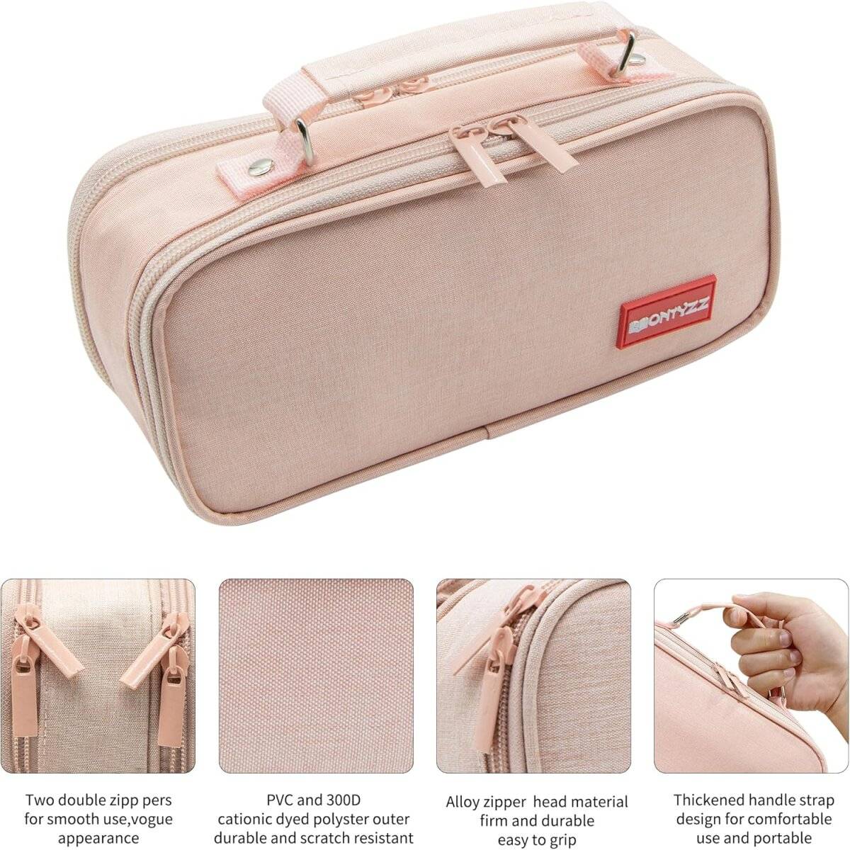 Federmäppchen für Teenager  Große Kapazität 2-Fach Mäppchen in Rosa für Mädchen