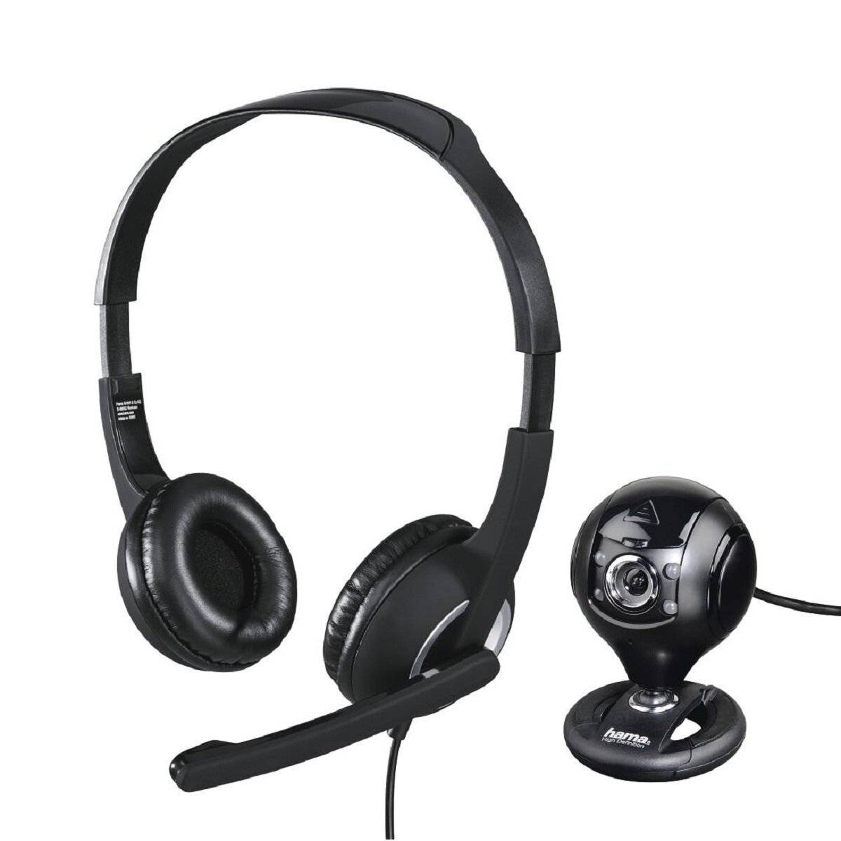 Hama Headset & Webcam Set  Perfekt für Büro, Home-Office & Videoanrufe