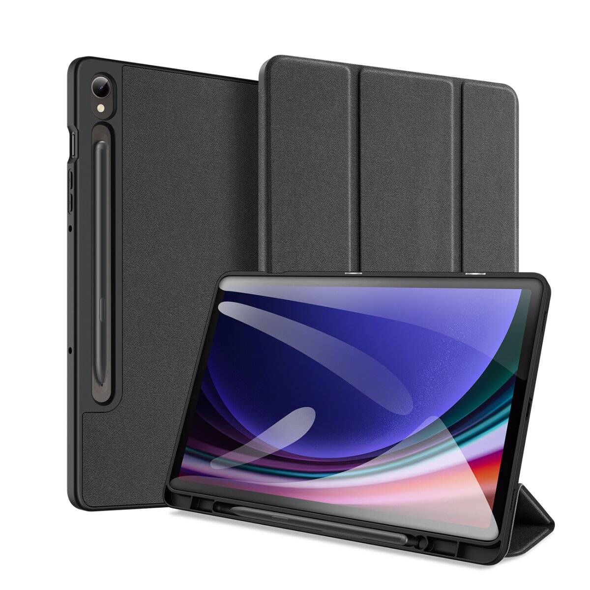 Dux Ducis Domo Tablet-Hülle mit Standfunktion und Auto Sleep kompatibel mit HONOR Pad X9a 11,5 Zoll Schwarz