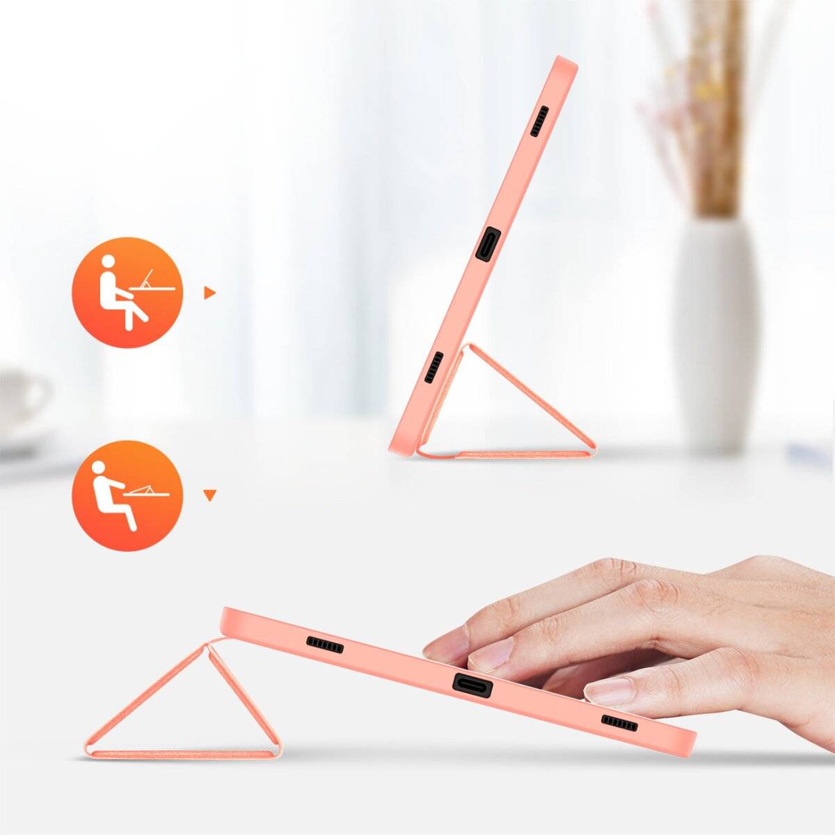 Dux Ducis Domo Smart Sleep Case Tablethülle kompatibel mit Samsung Galaxy Tab S10 FE+ Pink