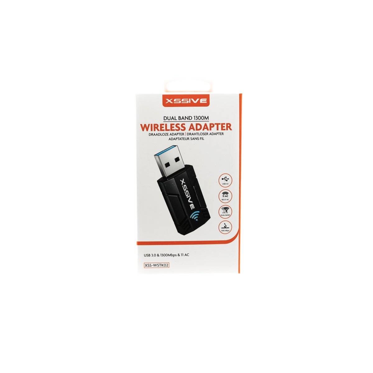Dual Band 1300M Drahtloser Adapter  USB 3.0 Schwarz