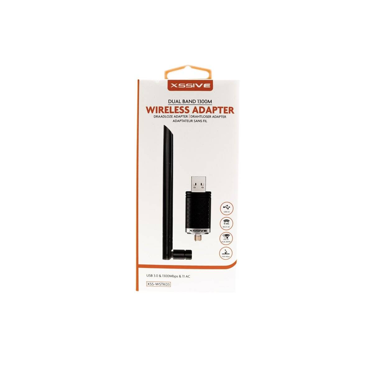 Dual Band 1300M Drahtloser Adapter  USB 3.0 Schwarz