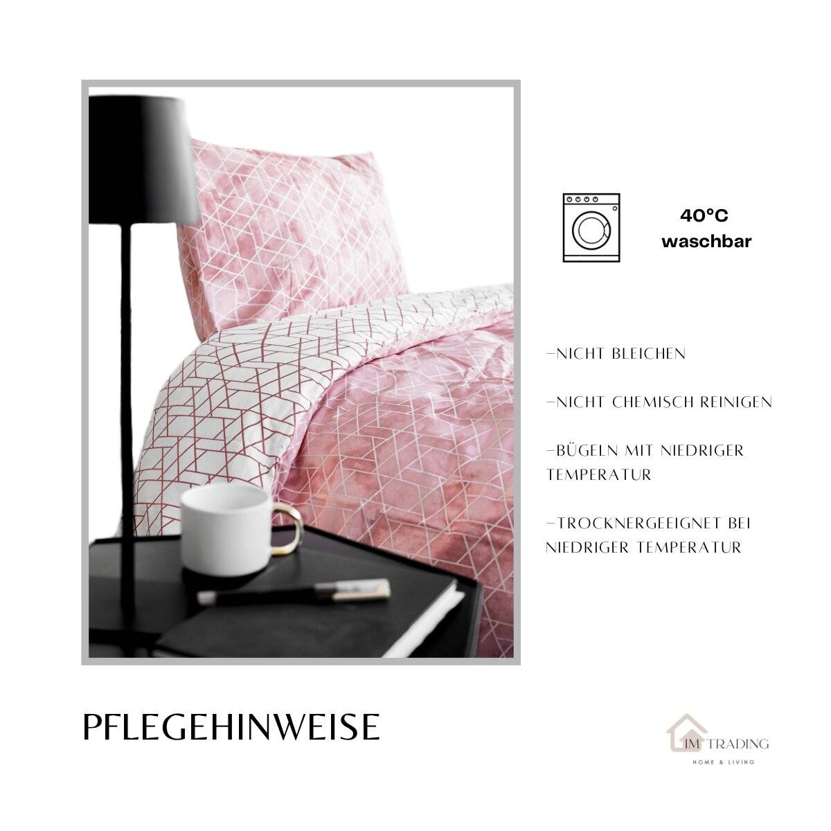 Renforcé Bettwäsche mit Reißverschluss, für Einzel- und Doppelbett 135 x 200 cm + 80 x 80 cm