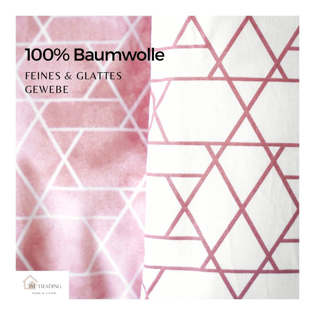 Renforcé Bettwäsche mit Reißverschluss, für Einzel- und Doppelbett 135 x 200 cm + 80 x 80 cm