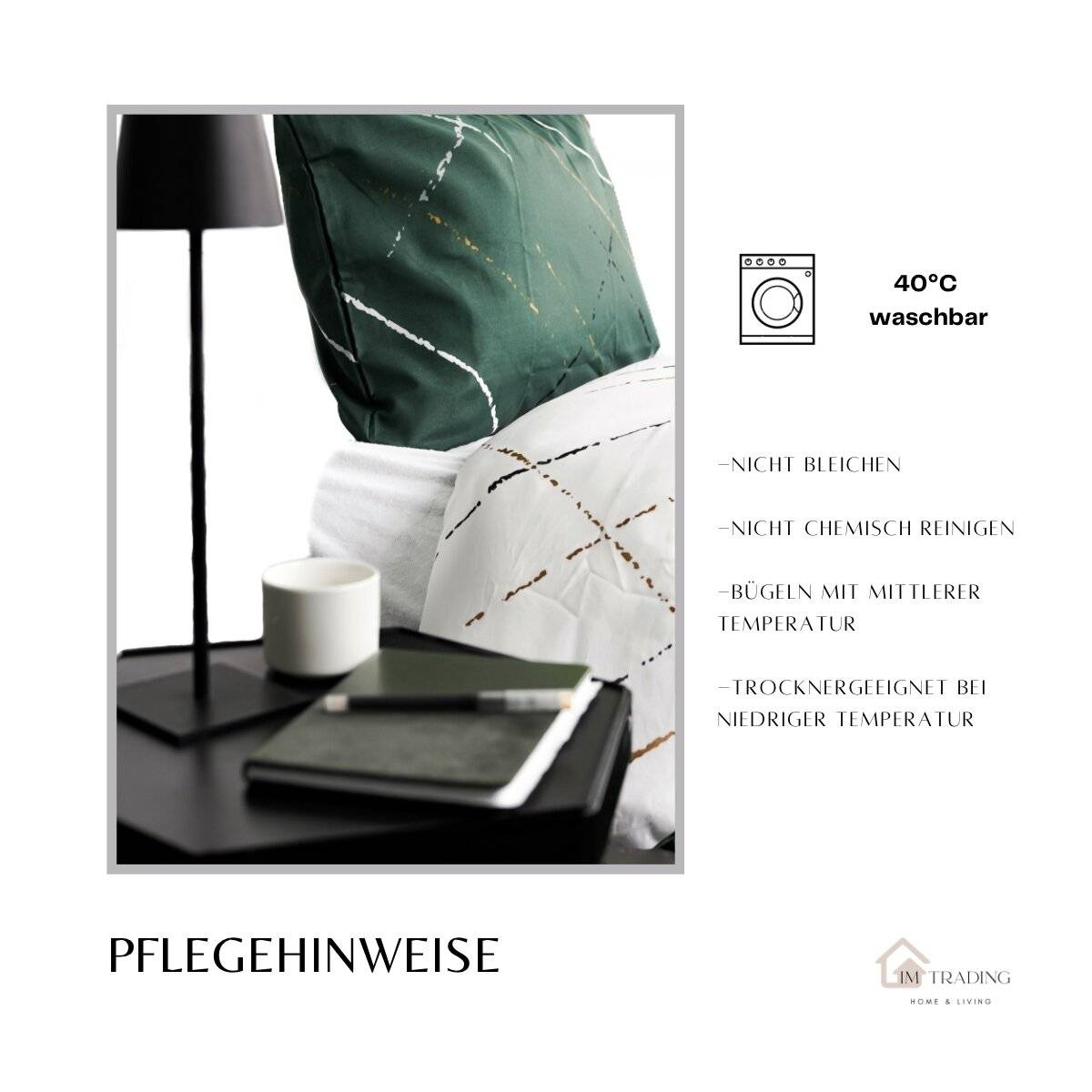 Moderne Bettwäsche mit Reißverschluss in Reflection Design, für Einzel- und Doppelbett 135 x 200 cm + 80 x 80 cm