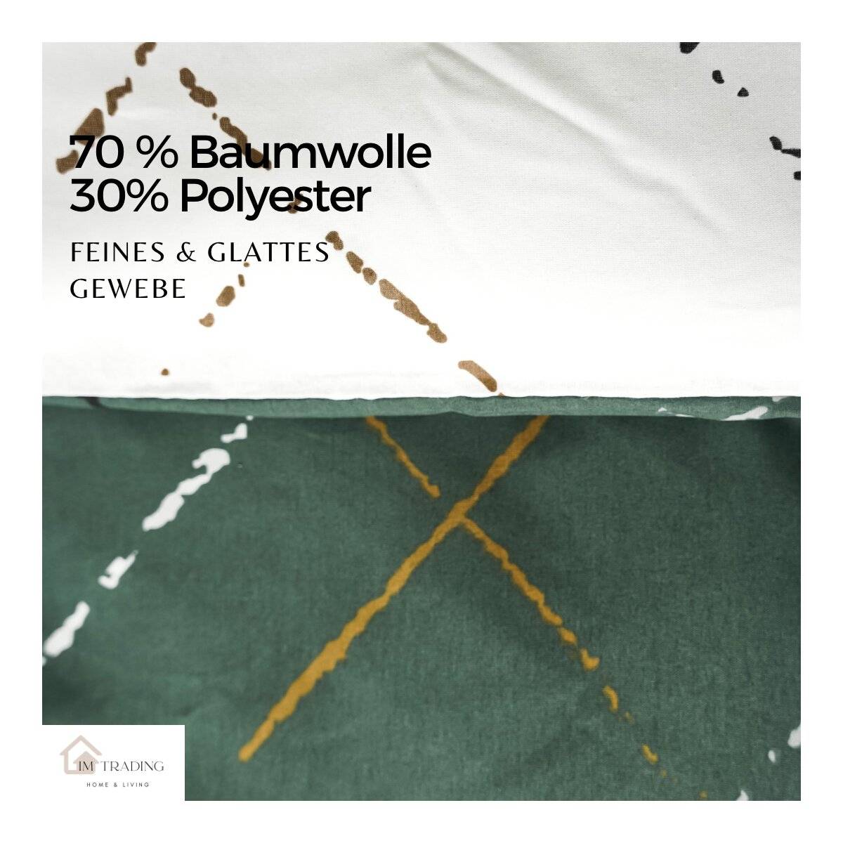 Moderne Bettwäsche mit Reißverschluss in Reflection Design, für Einzel- und Doppelbett 200 x 200 cm + 2x 80 x 80 cm