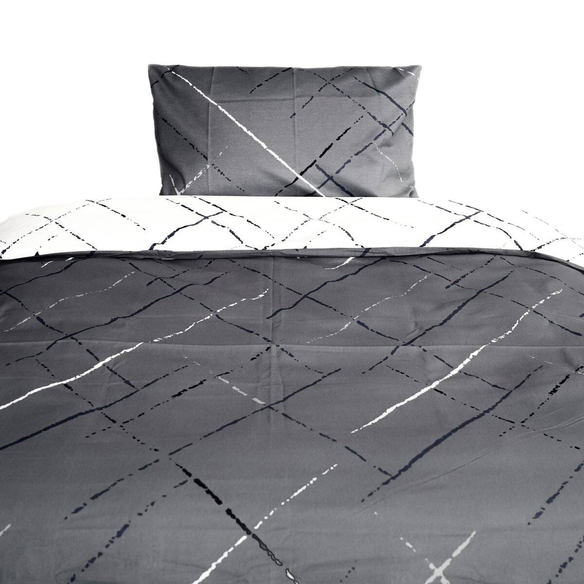 Moderne Bettwäsche mit Reißverschluss in Reflection Design, für Einzel- und Doppelbett 135 x 200 cm + 80 x 80 cm