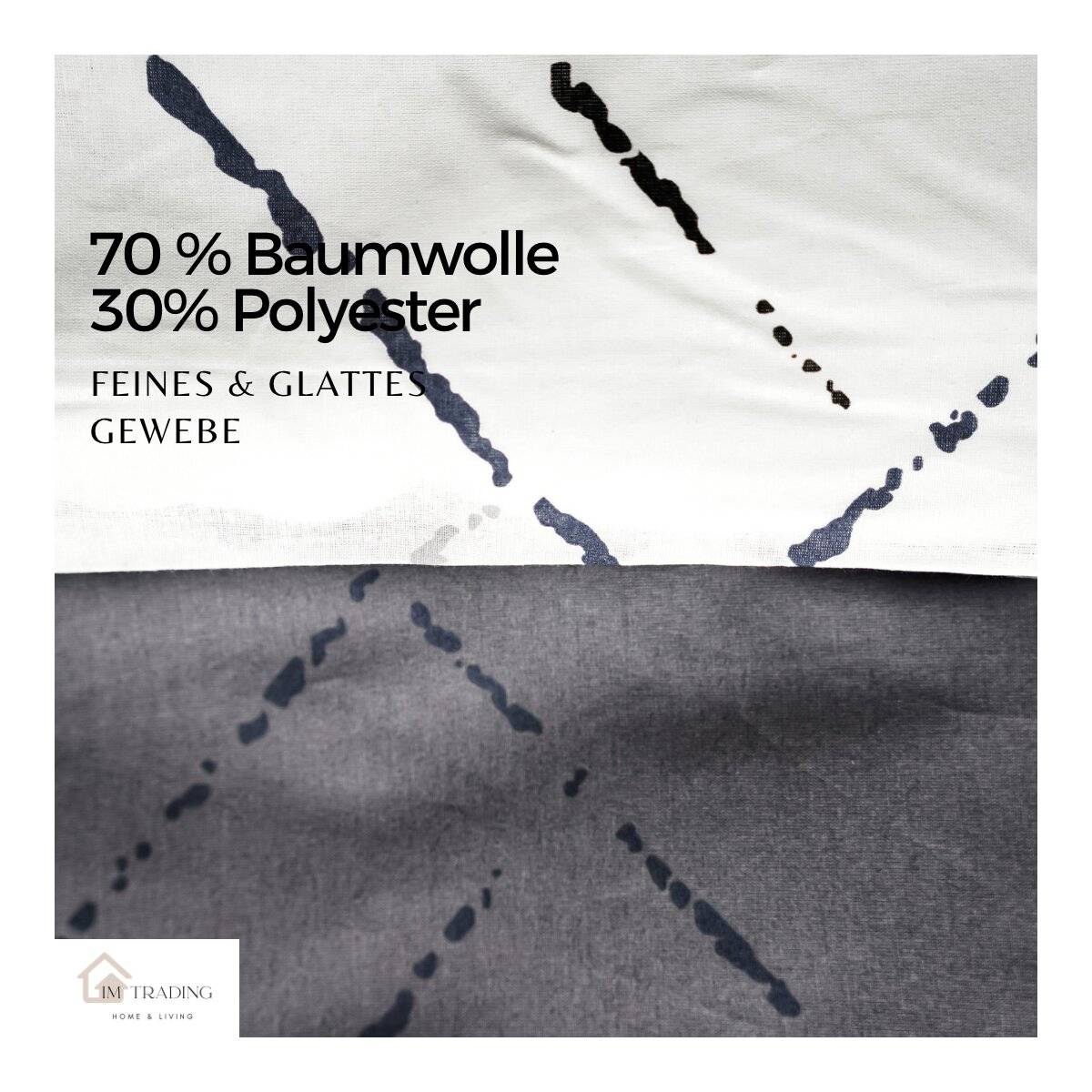 Moderne Bettwäsche mit Reißverschluss in Reflection Design, für Einzel- und Doppelbett 135 x 200 cm + 80 x 80 cm