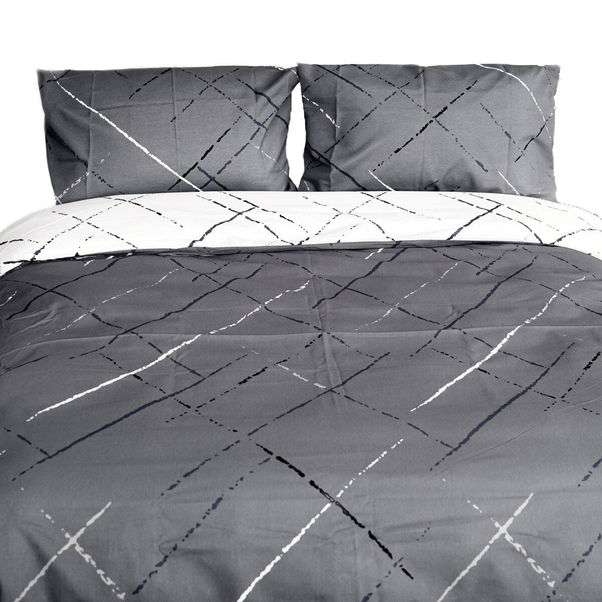 Moderne Bettwäsche mit Reißverschluss in Reflection Design, für Einzel- und Doppelbett 200 x 200 cm + 2x 80 x 80 cm