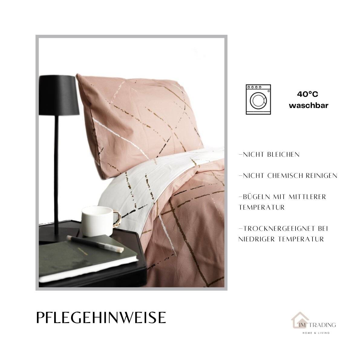 Moderne Bettwäsche mit Reißverschluss in Reflection Design, für Einzel- und Doppelbett 135 x 200 cm + 80 x 80 cm