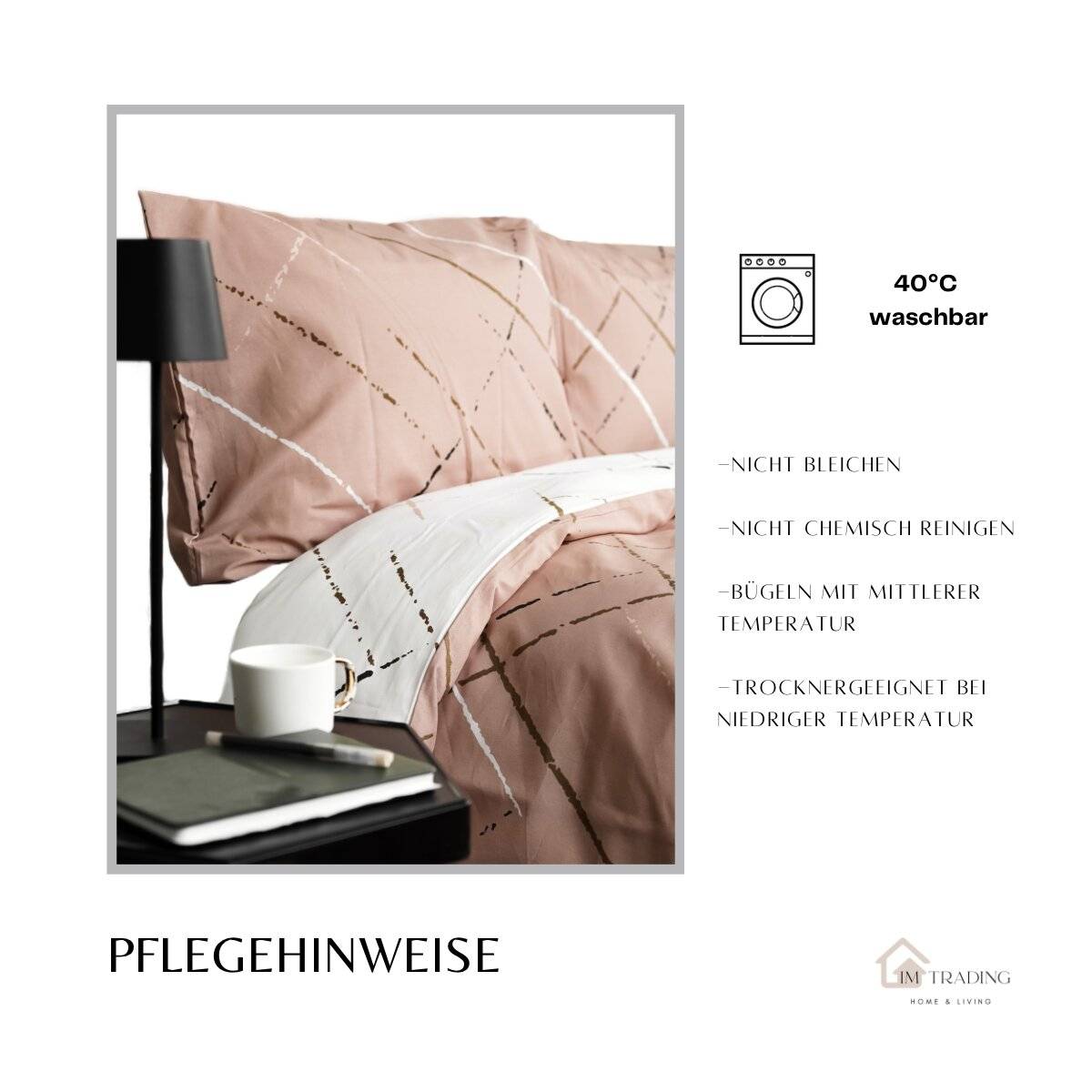 Moderne Bettwäsche mit Reißverschluss in Reflection Design, für Einzel- und Doppelbett 200 x 200 cm + 2x 80 x 80 cm