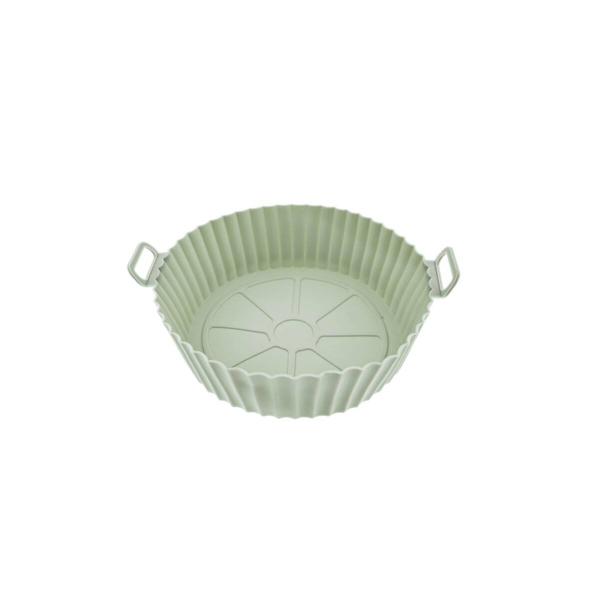 Silikonform für Heißluftfritteusen  20 cm, hitzebeständig & antihaftbeschichtet Grün