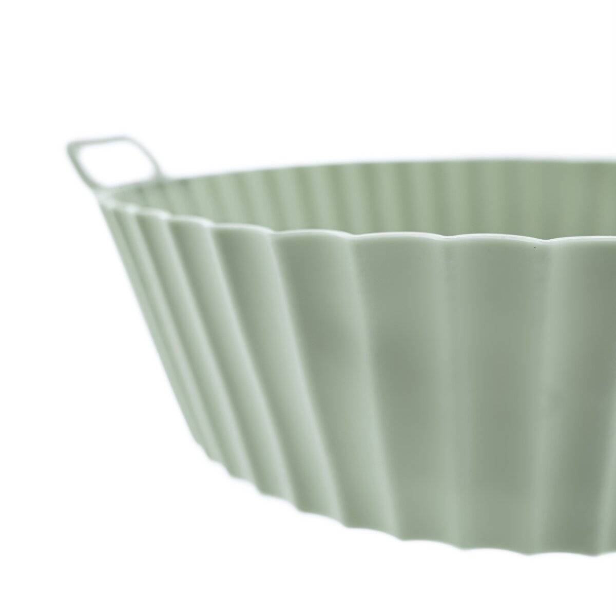 Silikonform für Heißluftfritteusen  20 cm, hitzebeständig & antihaftbeschichtet Grün
