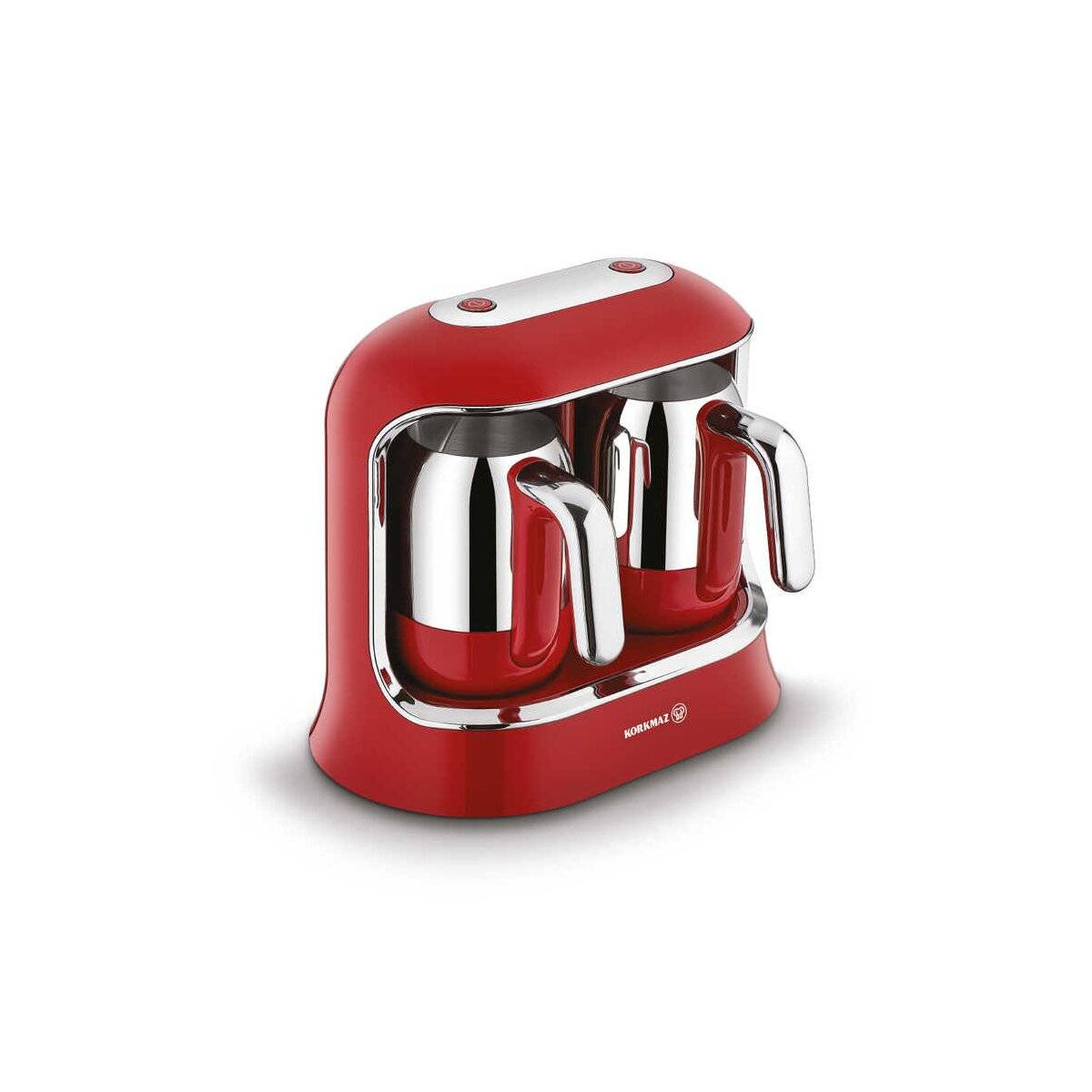 Korkmaz Kahvekolik Türkische Mokkamaschine 800W in Rot Twin Kaffeemaschine