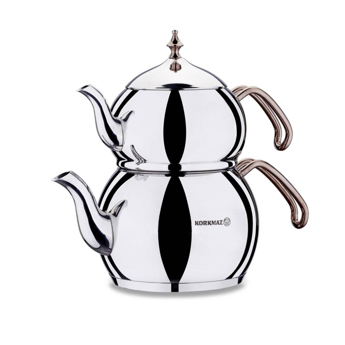 Korkmaz Hanedan Teekannen-Set - Stilvolles Design & Höchste Funktionalität 1,1L/2,0L