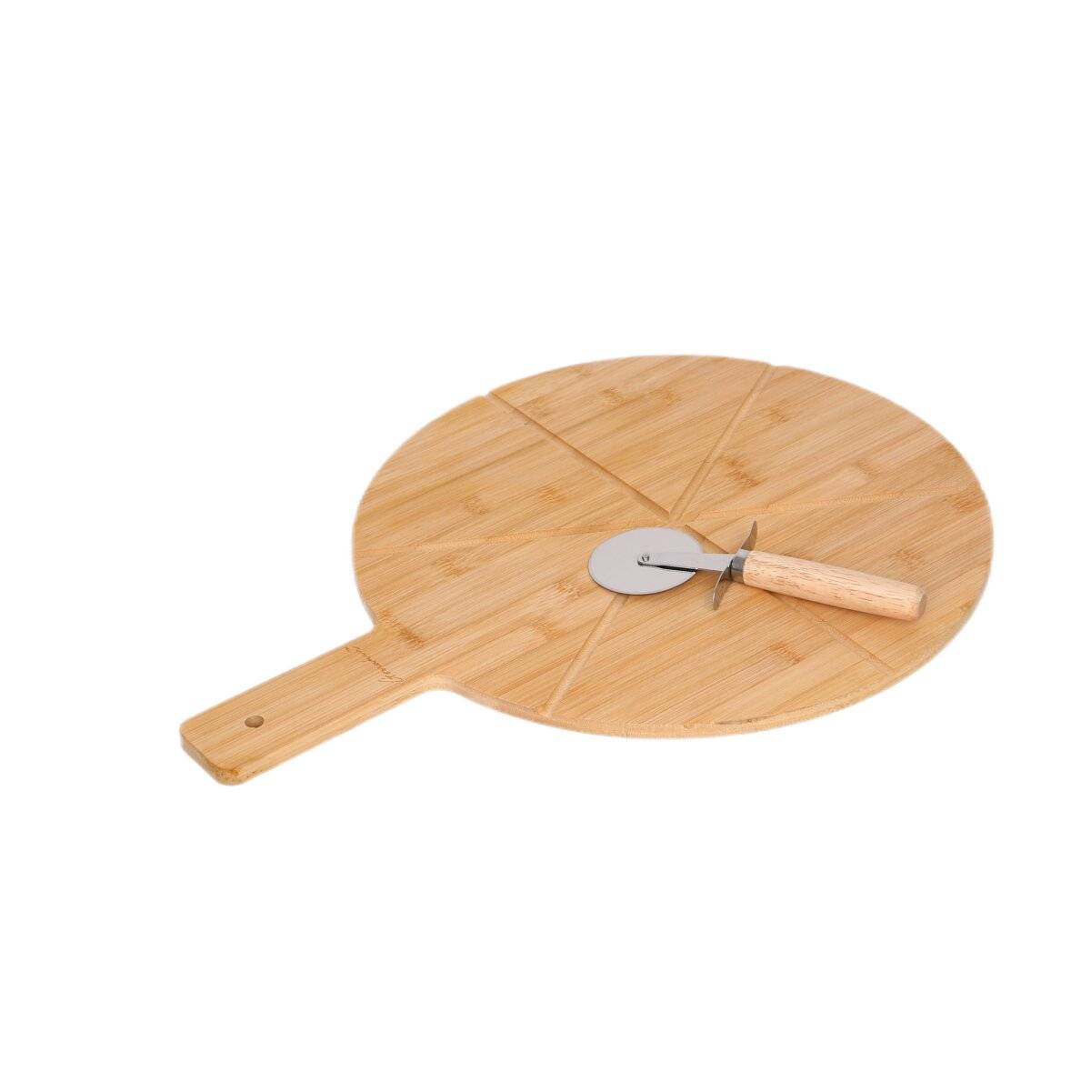 Bambus Pizza-Set  2-teilig mit Pizzabrett & Pizzaschneider