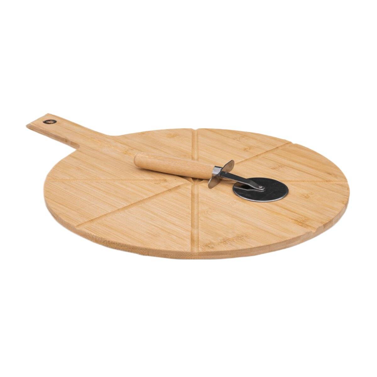 Bambus Pizza-Set  2-teilig mit Pizzabrett & Pizzaschneider
