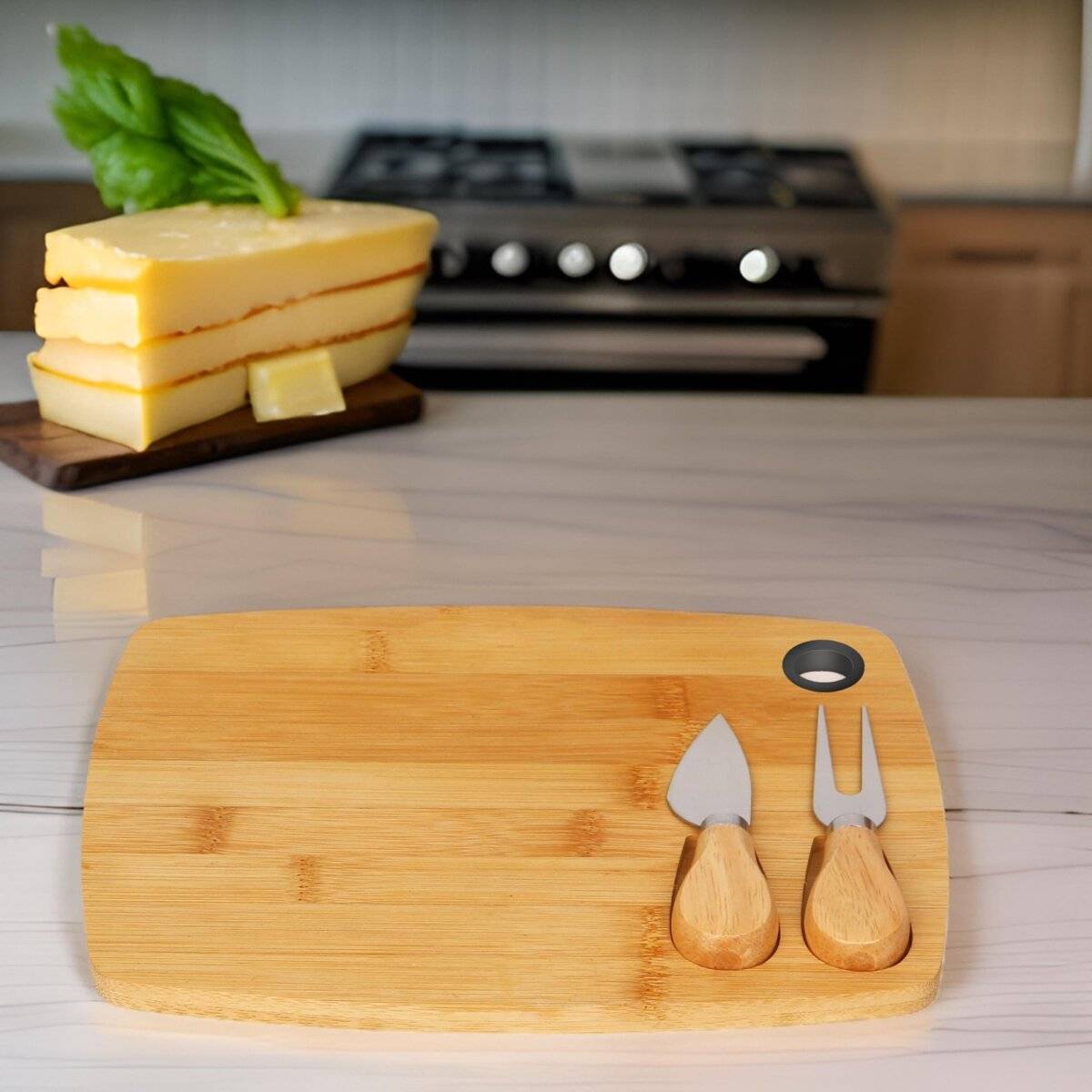 3-teiliges Bambus-Käsebrett-Set  Perfekt zum Servieren & Genießen