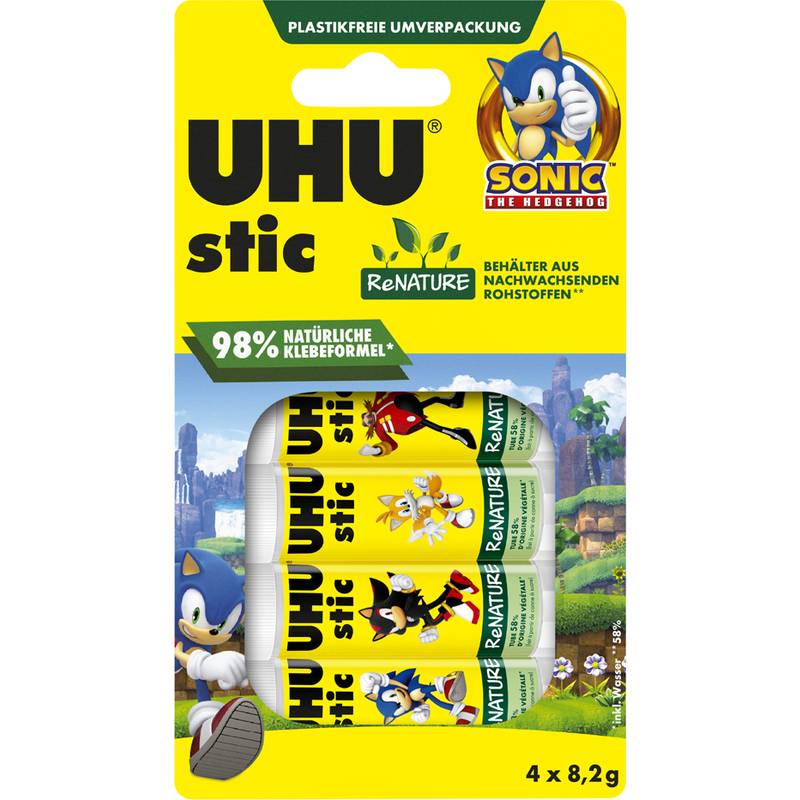 UHU Klebestift stic ReNATURE SONIC, 4x 8,2 g, Blister