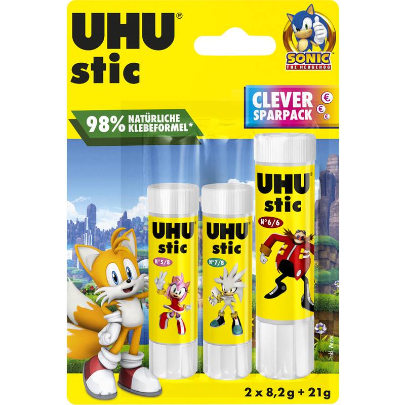 UHU Klebestift stic SONIC, 21 g + 2x 8,2 g, Blister
