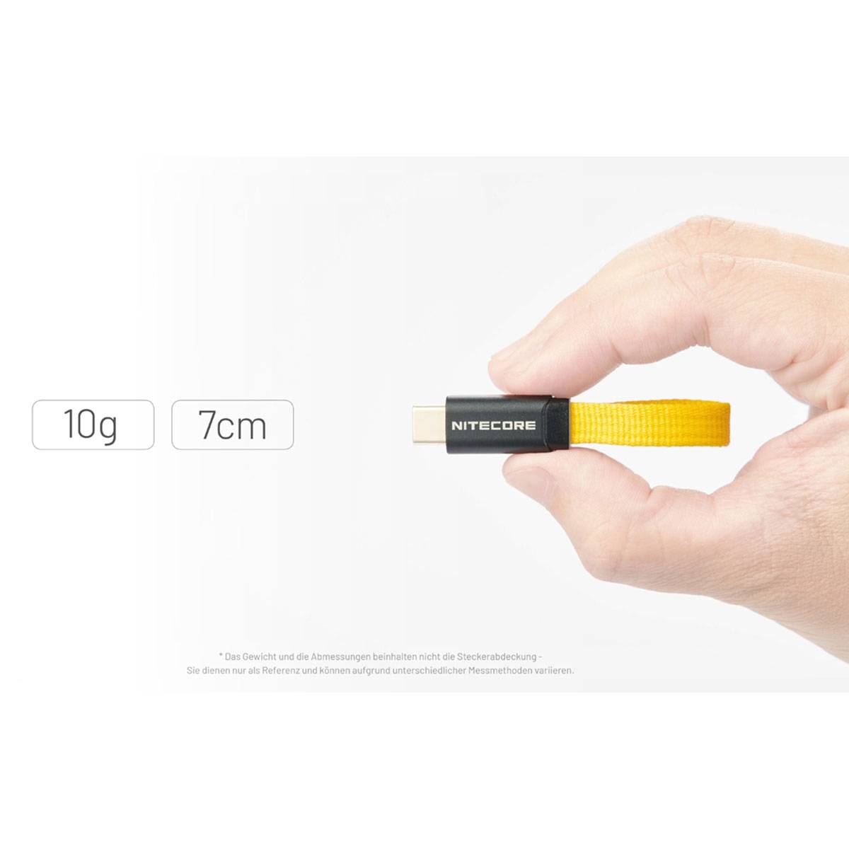 Nitecore NLink 10 USB-C Ladekabel 60W - Gelb/Schwarz