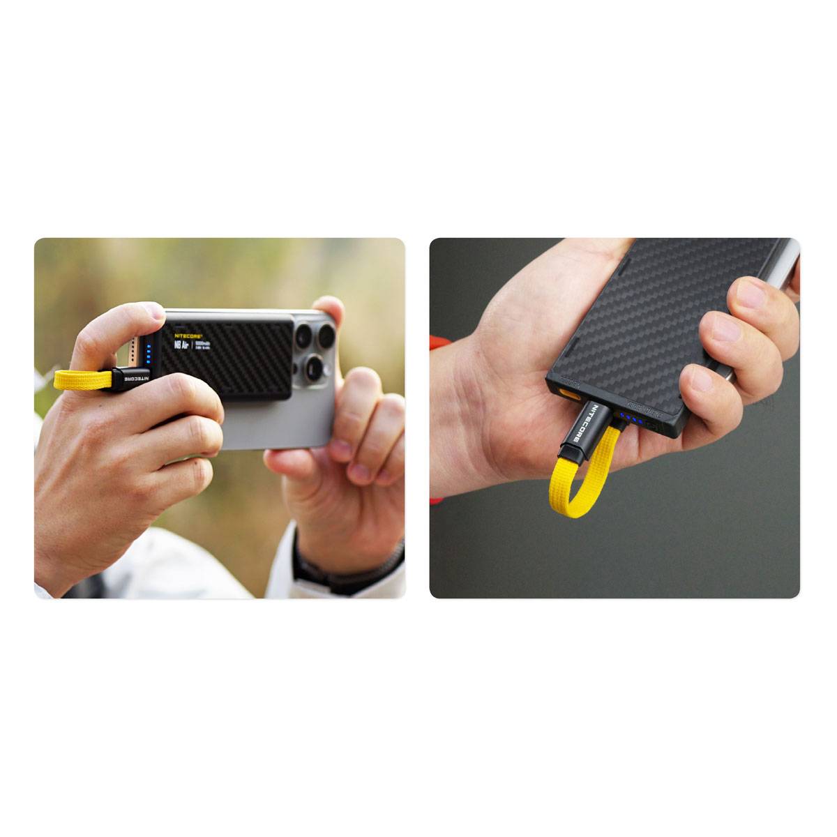 Nitecore NLink 10 USB-C Ladekabel 60W - Gelb/Schwarz