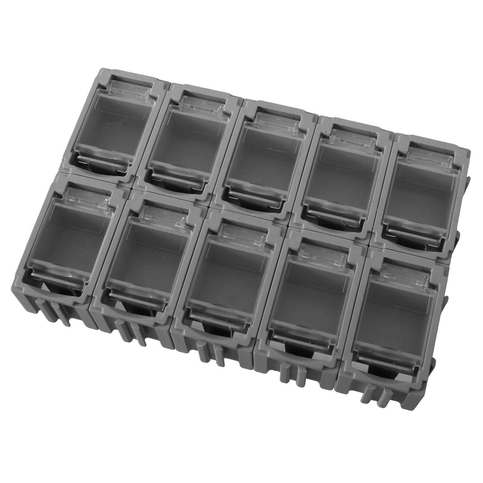 10x SMD Container Box Sortiment Kasten Mäuse Klo Sortiment Kleinteile 0603 0805 A Grau
