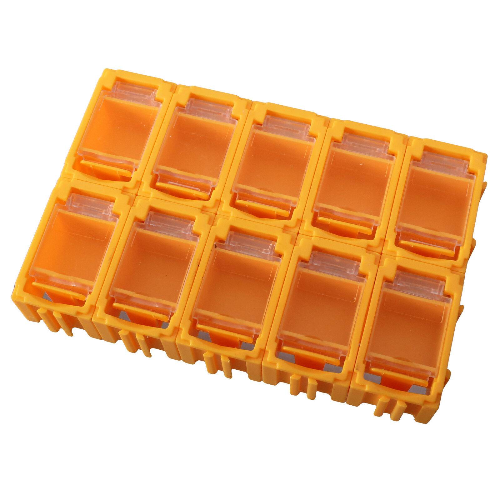 10x SMD Container Box Sortiment Kasten Mäuse Klo Sortiment Kleinteile 0603 0805 A Orange