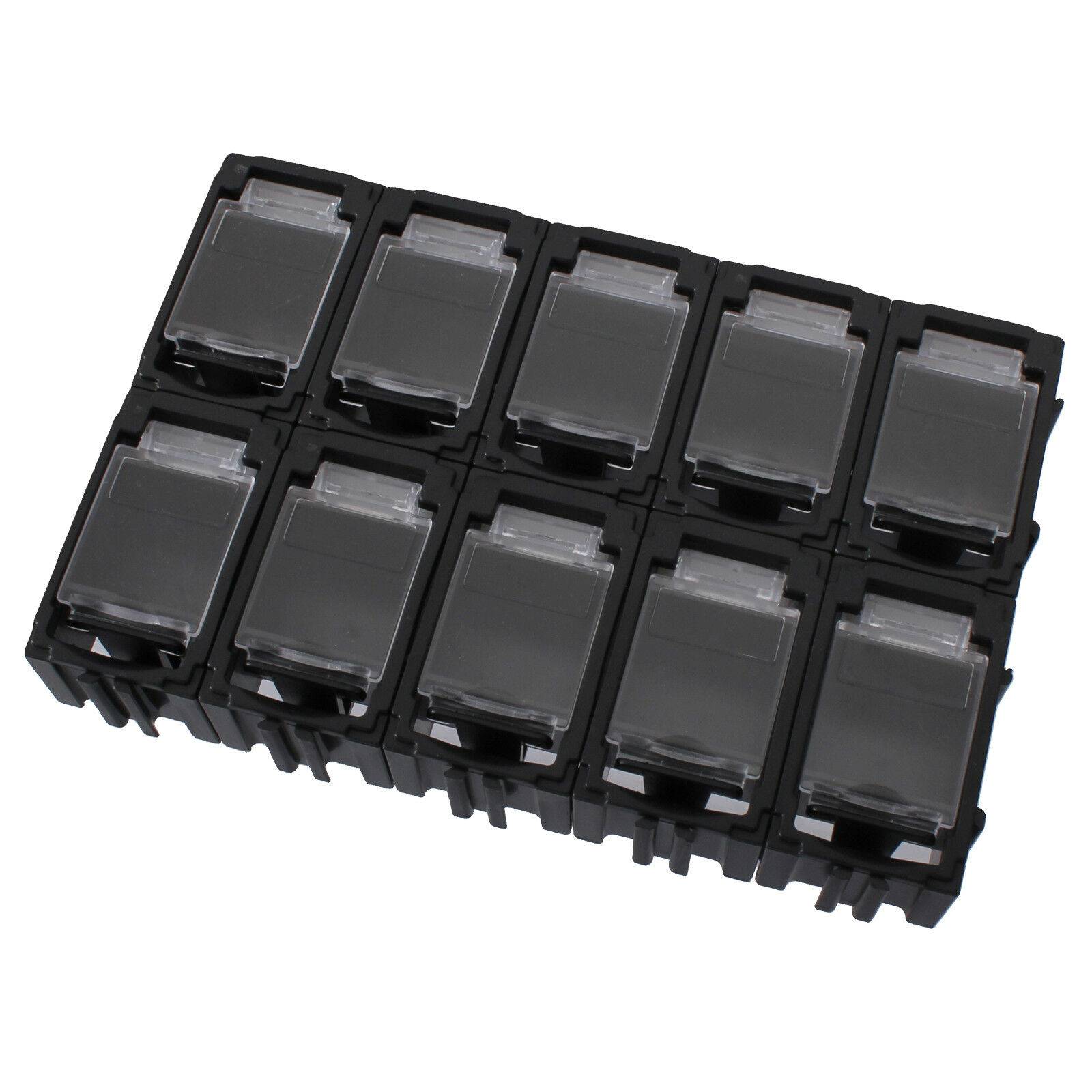 10x SMD Container Box Sortiment Kasten Mäuse Klo Sortiment Kleinteile 0603 0805 A Schwarz