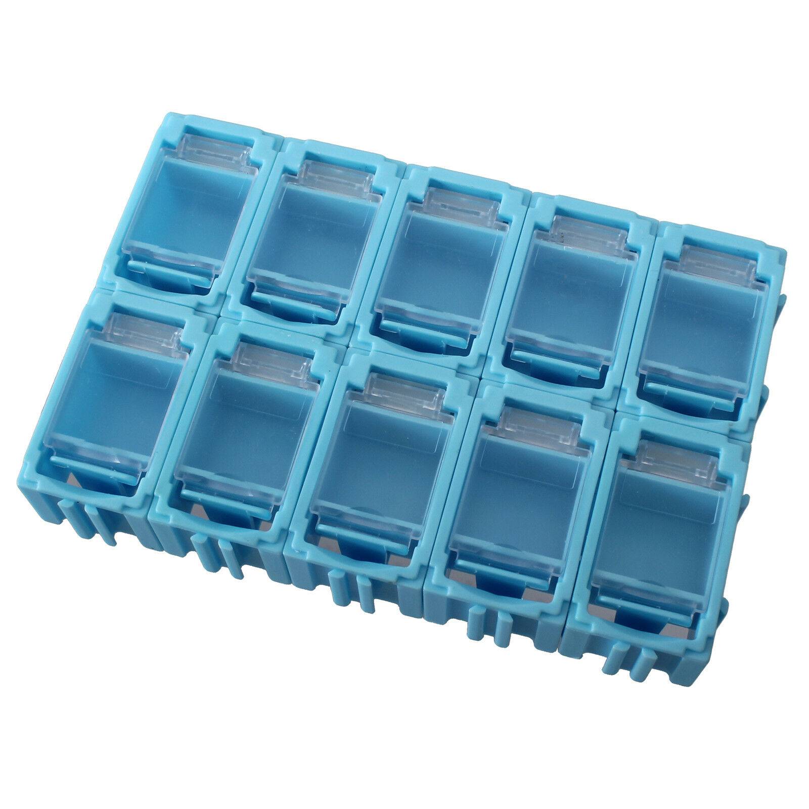 10x SMD Container Box Sortiment Kasten Mäuse Klo Sortiment Kleinteile 0603 0805 B Blau