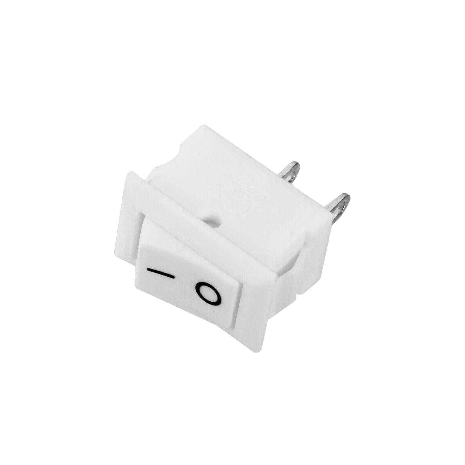 10x Weiße Wippenschalter Wippschalter Einbau Kipp Schalter Weiß eckig rund 14x10mm