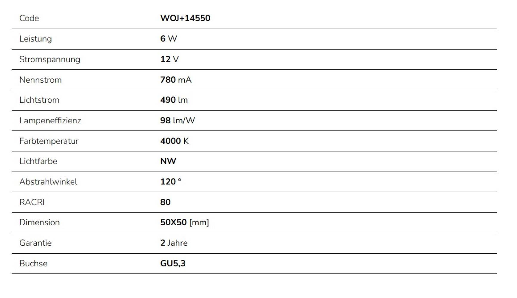 Spectrum LED GU5,3 MR16 6W Leuchtmittel 570lm spot 120° 12V Lampe Neutralweiß 4000K