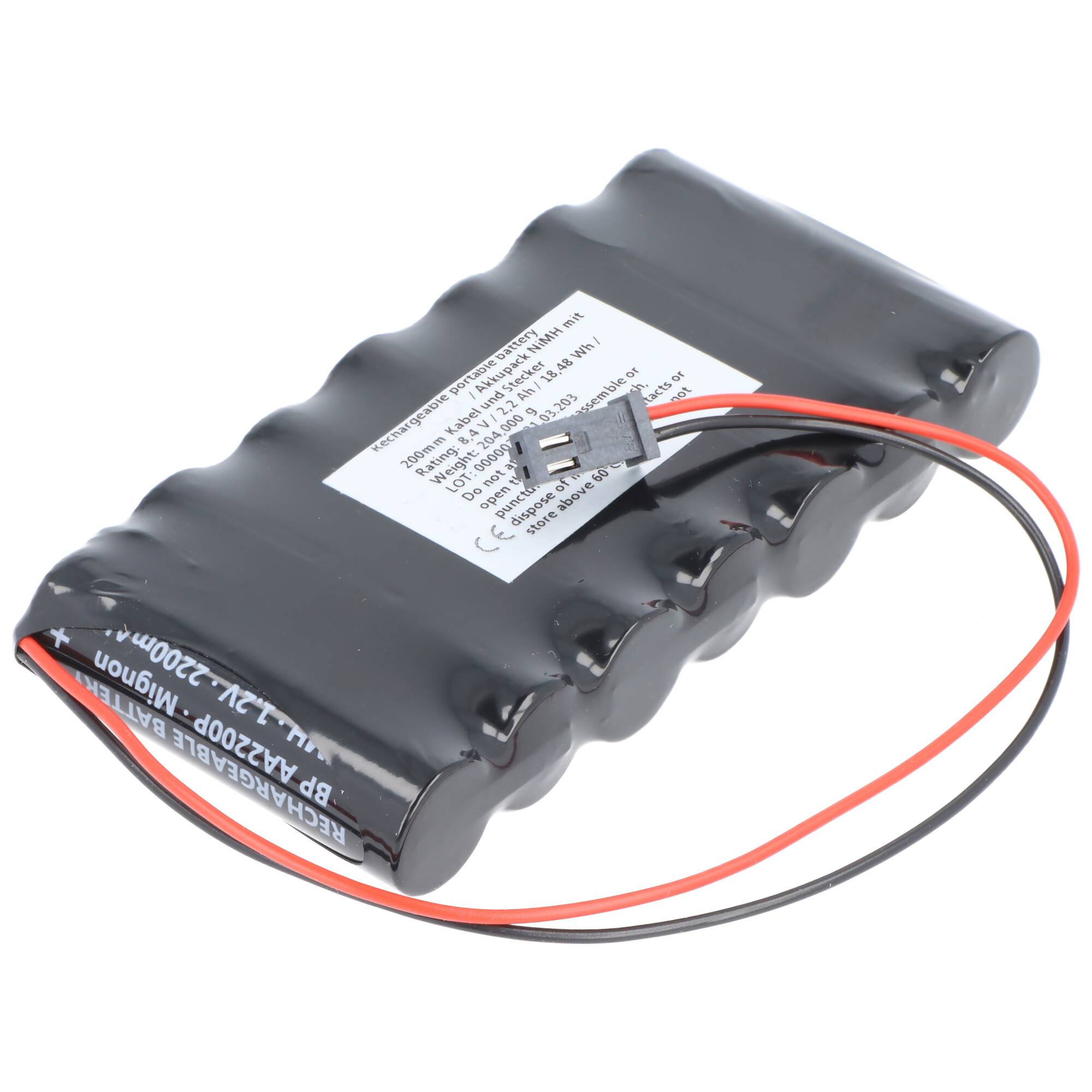 Akku kompatibel für Selesta Zutrittskontrolle 8.4V 2200 mAh mit Kabel und Stecker