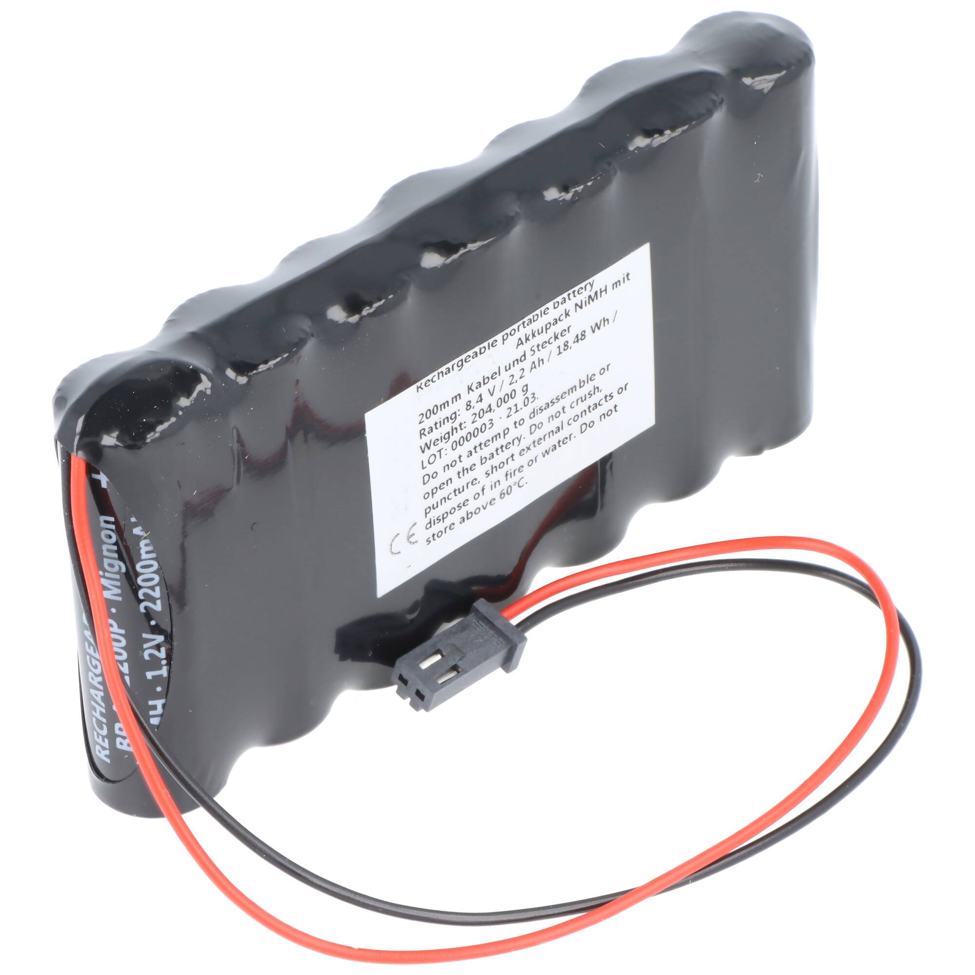 Akku kompatibel für Selesta Zutrittskontrolle 8.4V 2200 mAh mit Kabel und Stecker