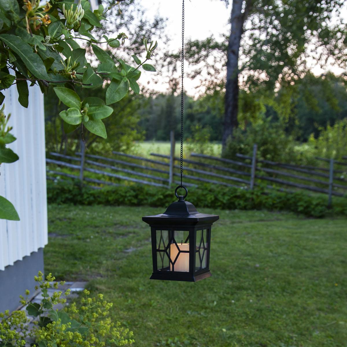 LED Solar Laterne mit Kerze 3in1 flackernd Lichtsensor Garten Terrase Balkon