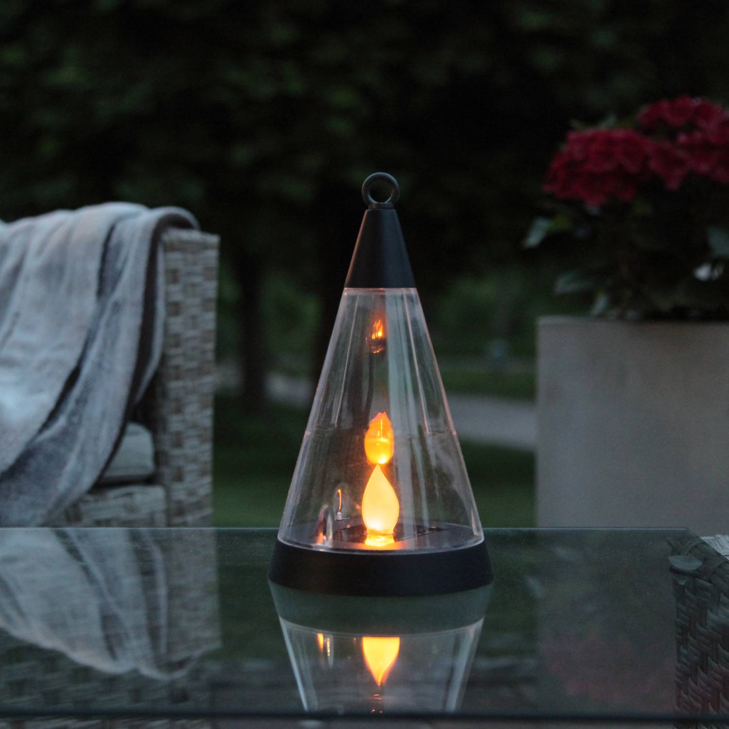 LED Solar Laterne 3in1 Laterne/Windlicht/Erdspieß H: 70cm Lichtsensor