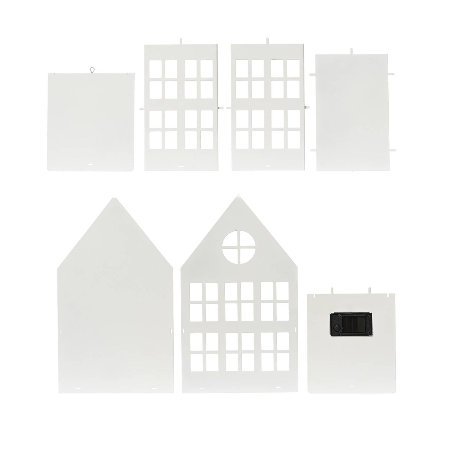 LED Solar Haus Lichterhaus DIY Deko Laterne Metall Lichtsensor H: 28cm für Außen