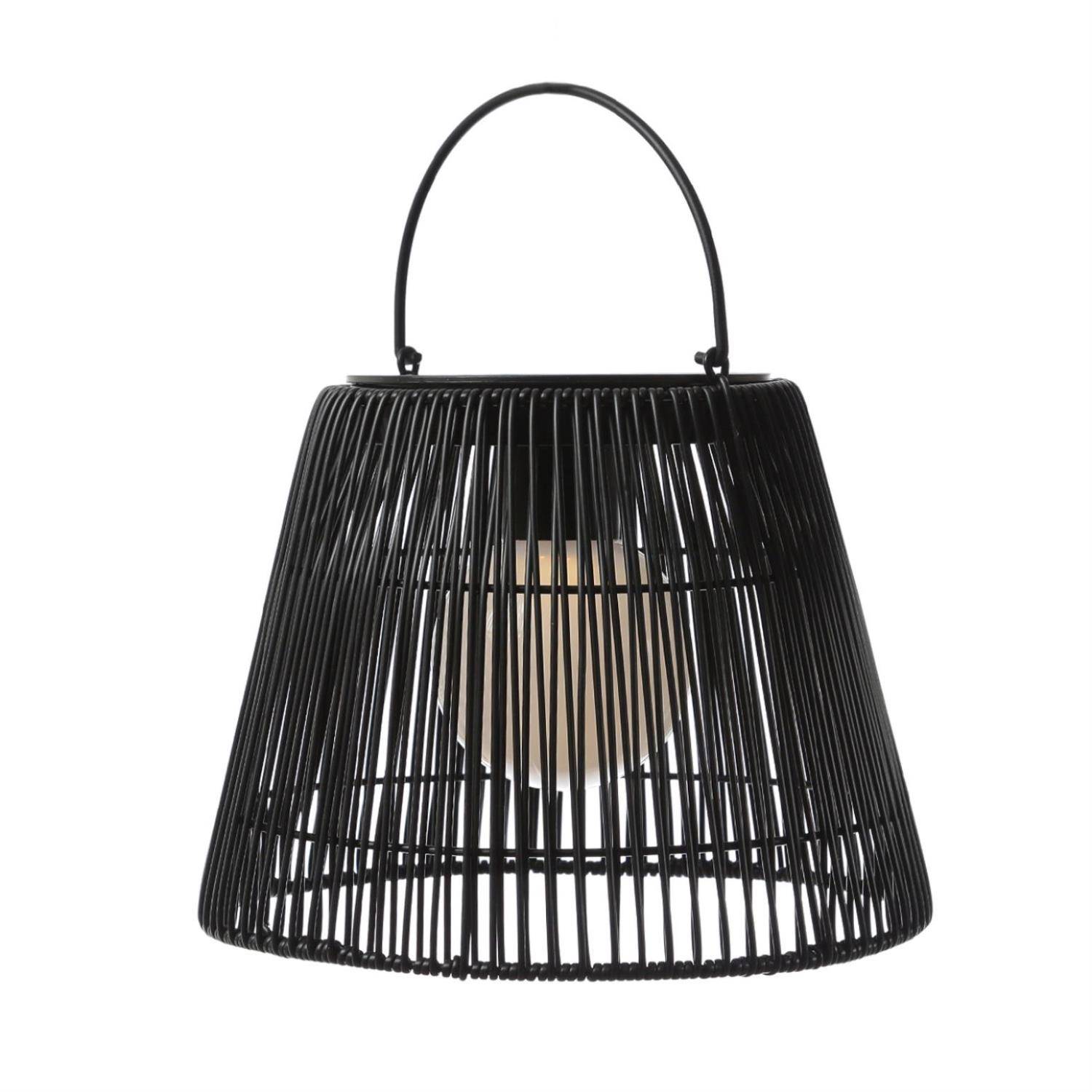 LED Solar Laterne Hängeleuchte in Rattanoptik Korbgeflecht für Terrasse Balkon