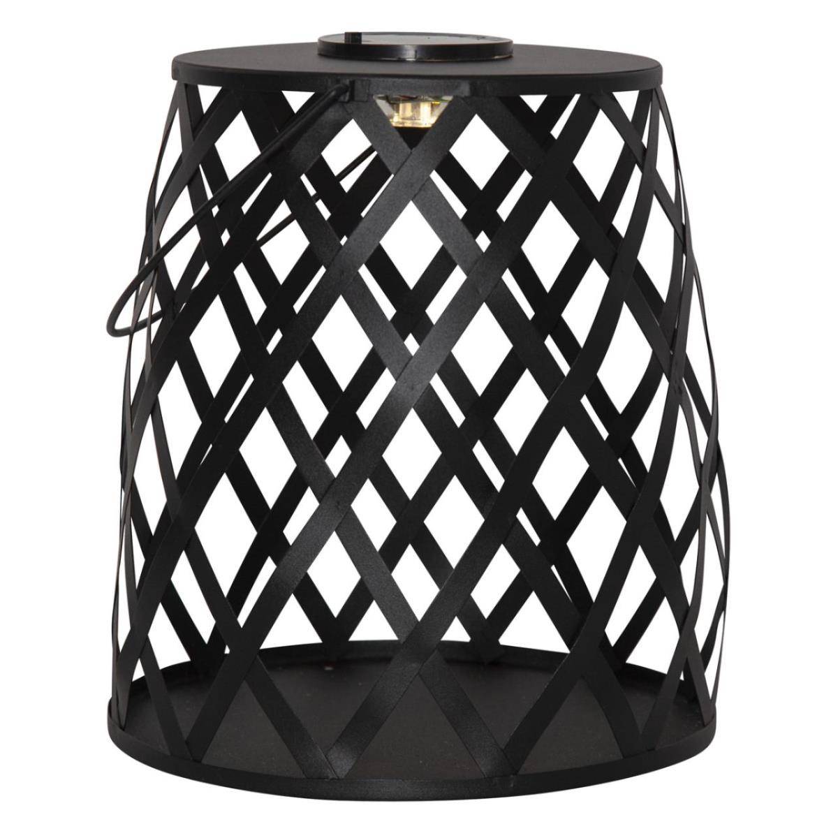 LED Solar Laterne Metall zum Hängen o. Stellen H:28cm Lichtsensor Terasse Garten