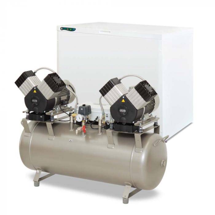 2-Zylinder-Kompressor - Motorleistung 2x 1,2 kW - Druckluftbehälter 110 l - Typ DK50 2x2V/110, 400V/50Hz - Trockner ohne - Schalldämmbox ohne - Netz