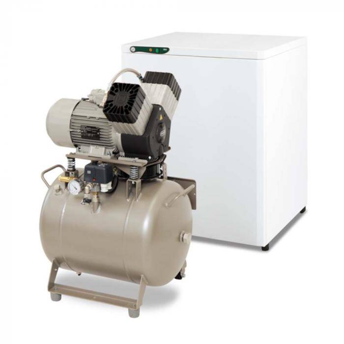 Druckluftkompressor - Motorleistung 1,2 kW - Druckluftbehälter 50 l - Typ DK50 2V/50/M, 230V/50Hz - Trockner Membrantrockner - Schalldämmbox ohne
