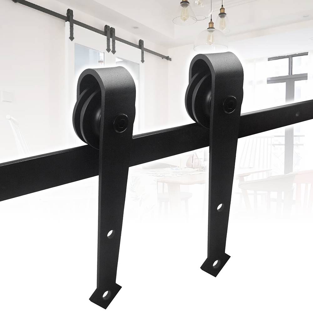 Schiebetürbeschlag Zimmertür Türbeschlag Big Wheel Scheunentor Belastung 150kg Laufschienen Schiebetürsystem Set 183 cm Pfeils