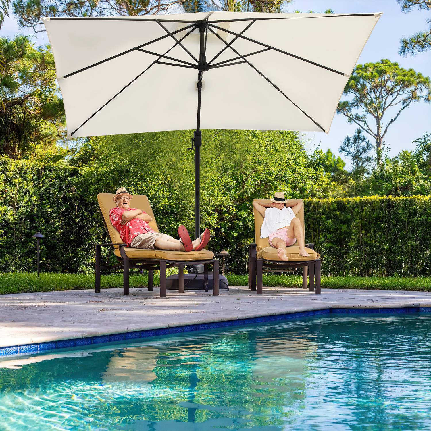 Sonnenschirm Ampelschirm Ø3m drehbar,neigbar,360° Rotation,Marktschirm,Beige