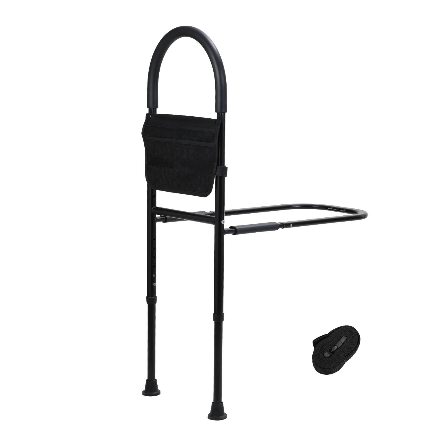 Bettgitter für Ältere Sicherheit Bettgeländer mit Lagerung Tragfähigkeit 150 kg Schwarz