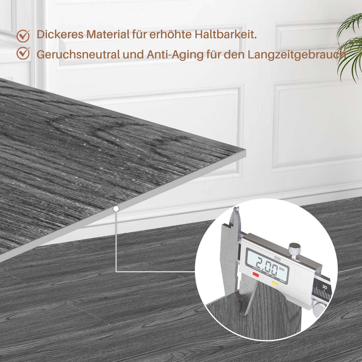 Vinyl Laminat 2.51m² Selbstklebend Grau 18 Nachbildung Dielen Design Bodenbelag gefühlsecht
