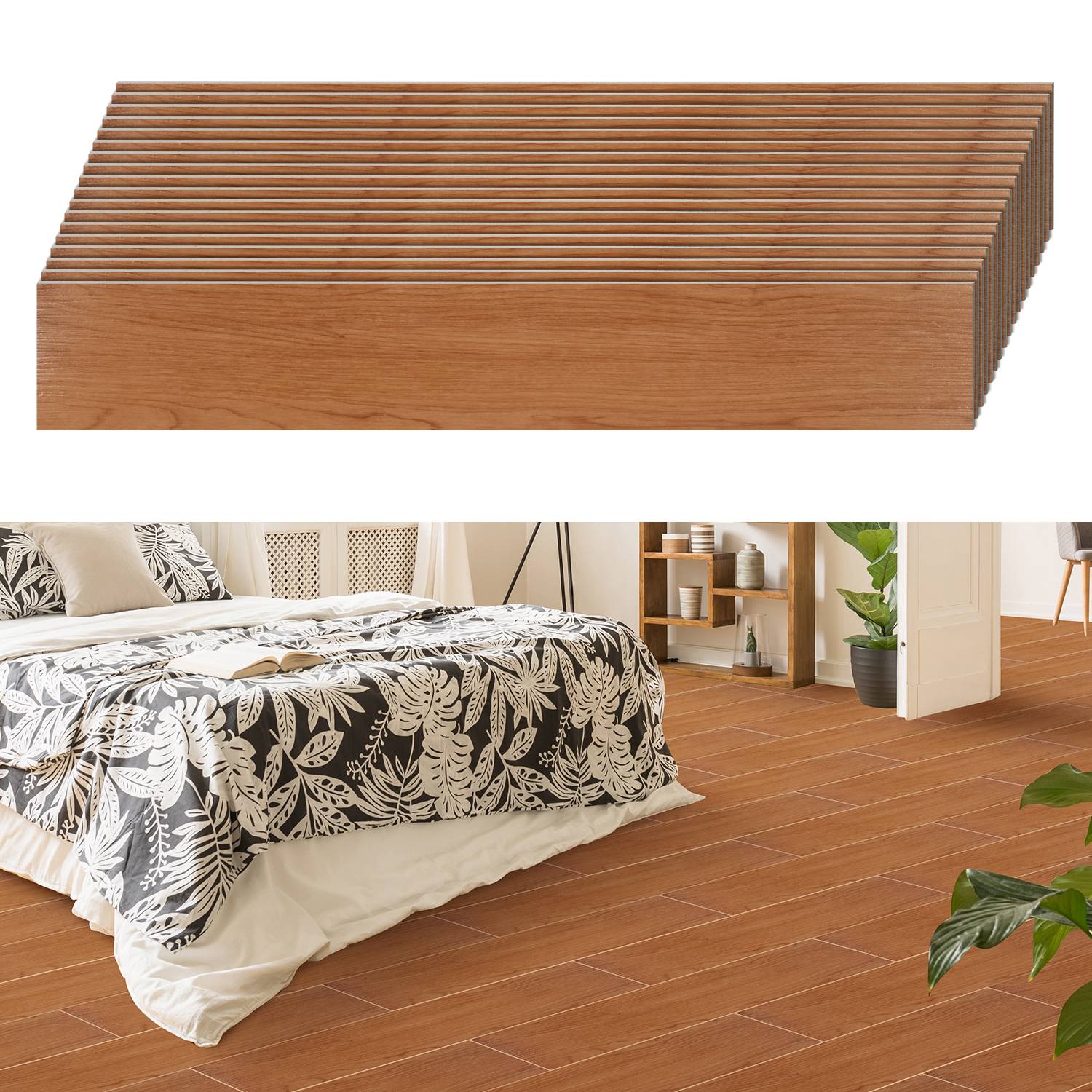 Vinyl Laminat 2.51m² Selbstklebend Hellbraun 18 Nachbildung Dielen Design Bodenbelag gefühlsecht