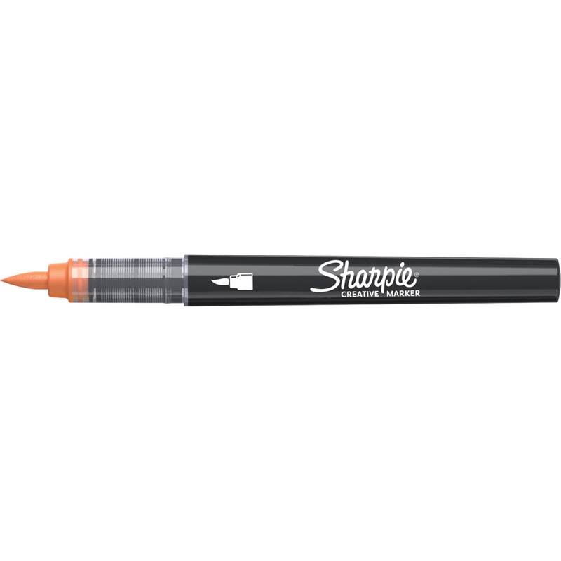 Sharpie 2218112, 1 Stück(e), Orange, Pinselspitze, Schwarz, Acrylbasierte Tinte