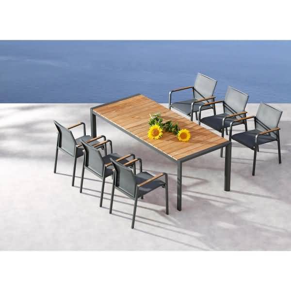 Gartentisch Paros 46951250 210x90cm teak/anthrazit