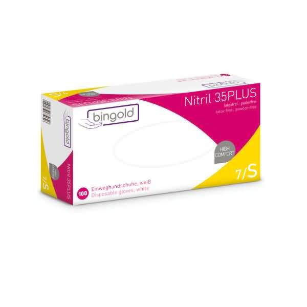Einweghandschuh Nitril 35PLUS 634301 S weiß 100 Stück